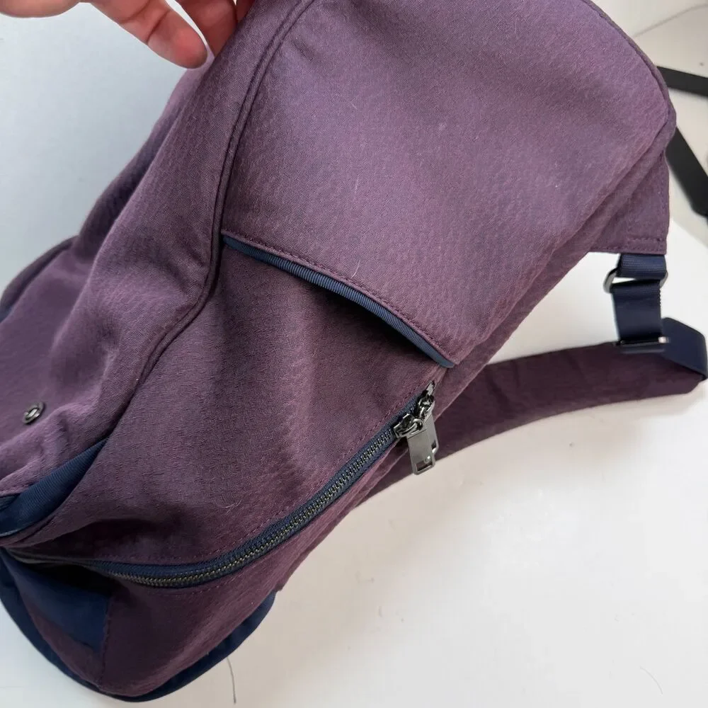 Lululemon Out Of Range Backpack 20L Purple Navy Trim Travel Laptop Commuter Gym